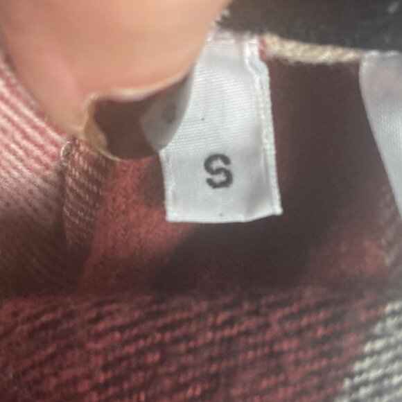 Closed Blouse Kyra Checked Cotton Flannel Mahogany Oversized Small Pleated Back - Picture 8 of 9